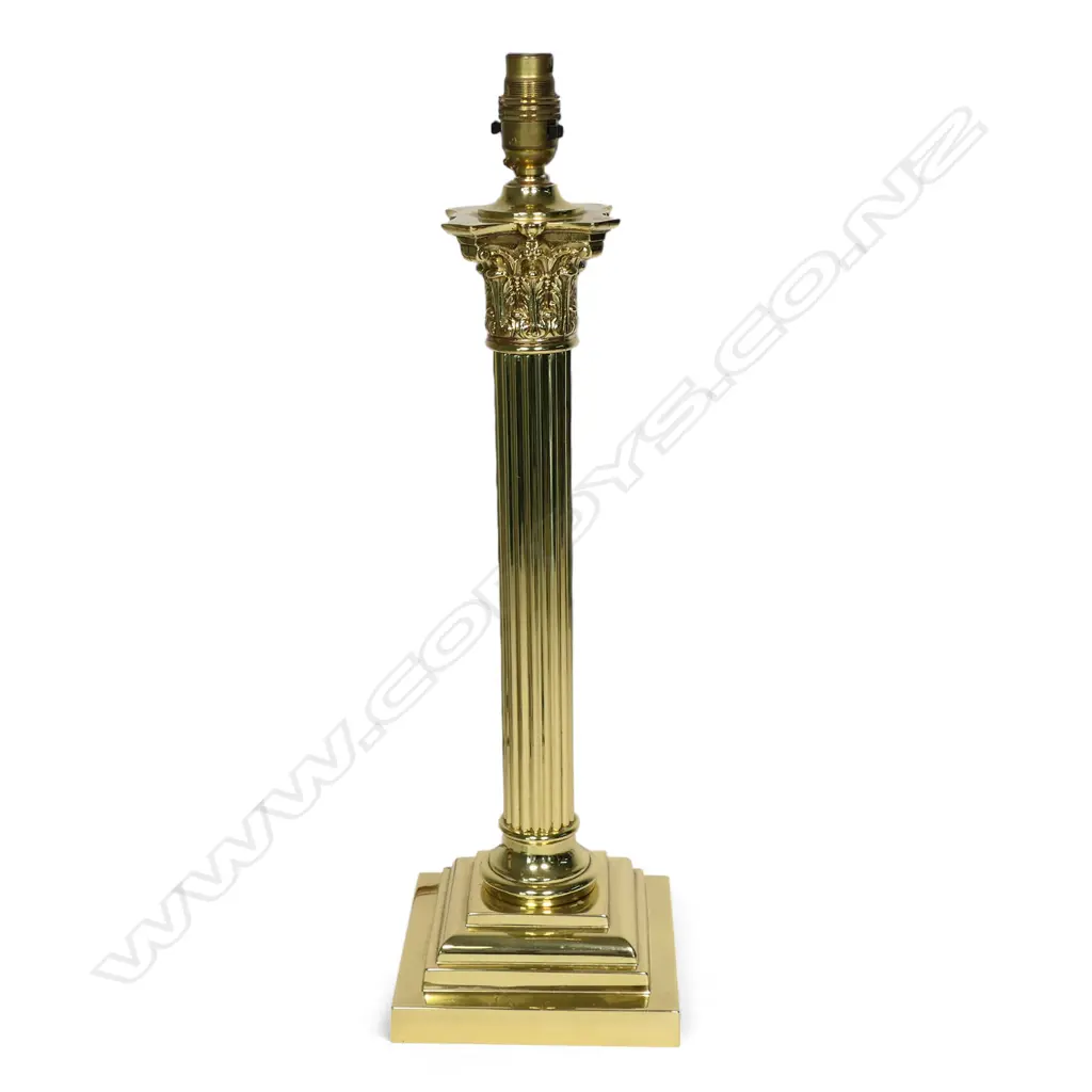 Table lamp, Unidentified manufacturer, brass, England, c.1900, 53.5 x 16.2 x 16.2 Image 1++